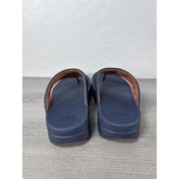 FitFlop Walkstar Toe-Post Thong Sandal Leather Upper Midnight Navy US 6.5‎ NIB - Picture 5 of 7
